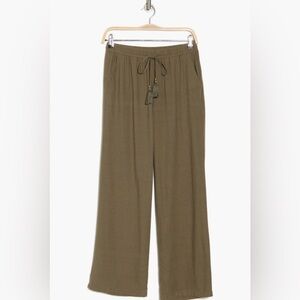 Ellen Tracy linen blend wide leg pant